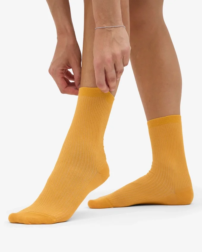 Chaussettes Classic Organic pour femme - Jaune brûlé