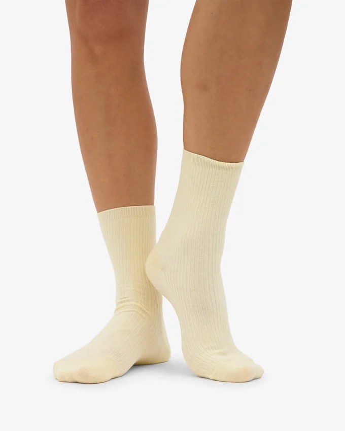 Chaussettes Classic Organic pour femme - Jaune pâle