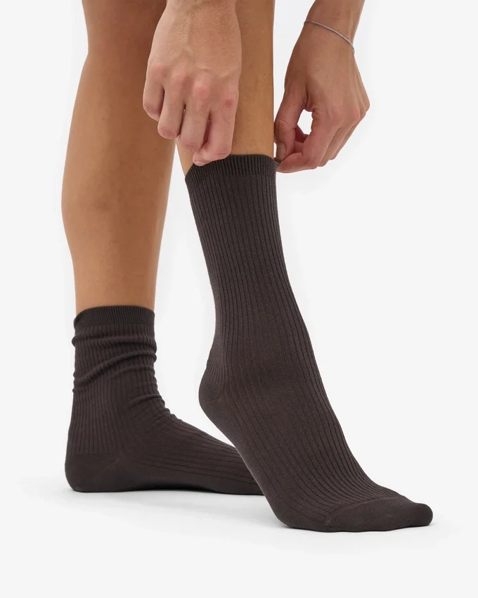 Chaussettes Classic Organic pour femme - Marron café