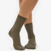 Chaussettes Classic Organic pour femme - Olive poussiéreux