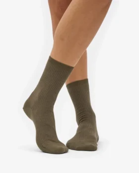 Chaussettes Classic Organic pour femme – Olive poussiéreux
