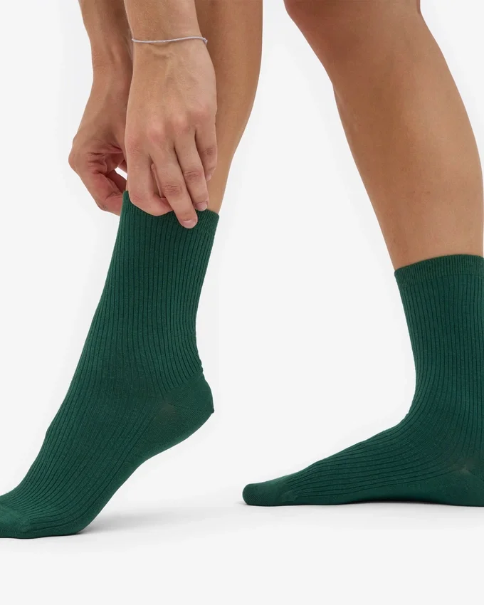 Chaussettes Classic Organic pour femme - Vert émeraude