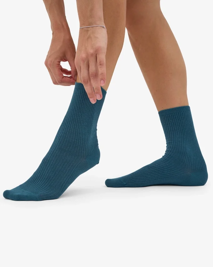 Chaussettes Classic Organic pour femme - Vert océan