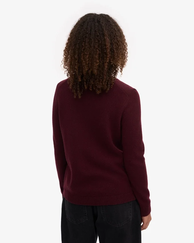 Chaussettes classiques en laine mérinos pour femme - Rouge sang de bœuf