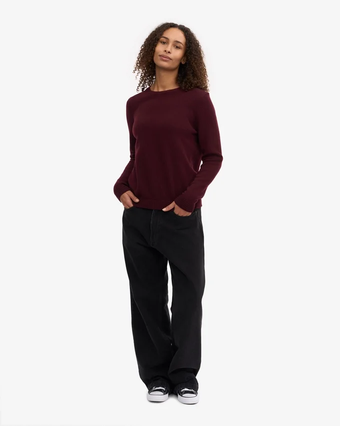 Chaussettes classiques en laine mérinos pour femme - Rouge sang de bœuf