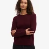 Chaussettes classiques en laine mérinos pour femme - Rouge sang de bœuf