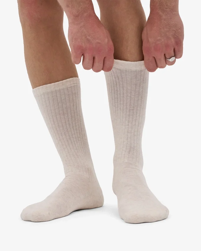 Chaussettes de sport bio - Blanc ivoire