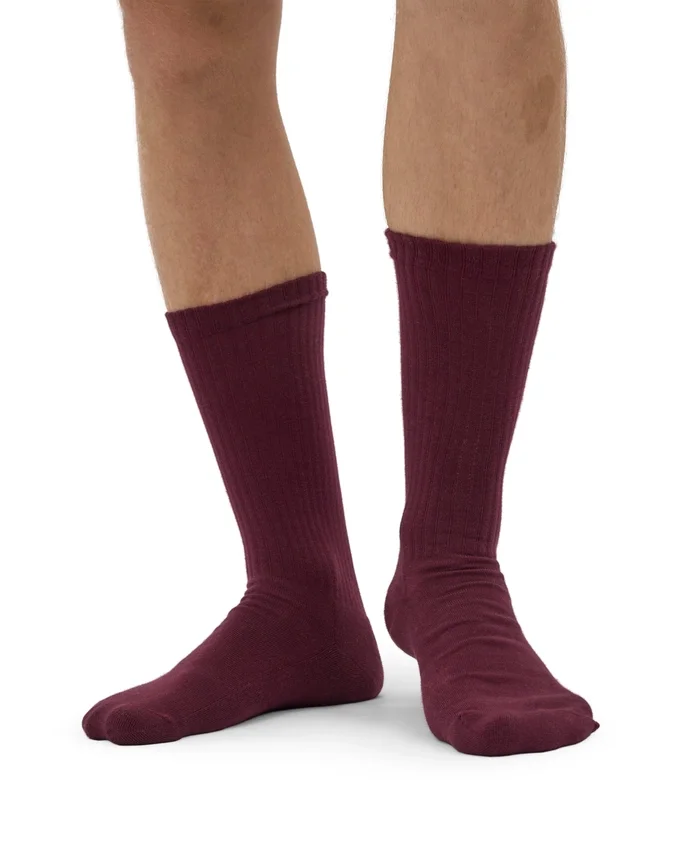 Chaussettes de sport bio - Rouge sang de bœuf