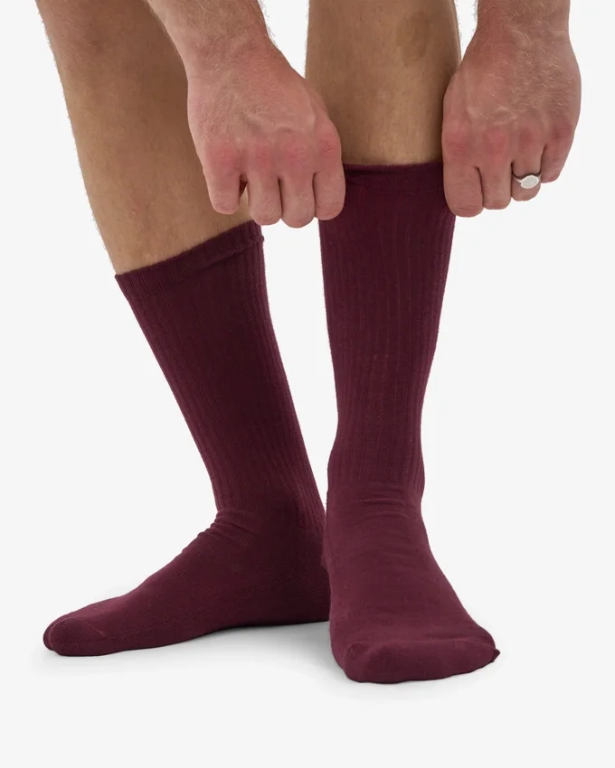 Chaussettes de sport bio - Rouge sang de bœuf