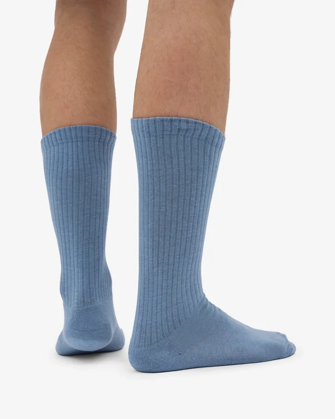Chaussettes de sport en coton bio - Bleu acier