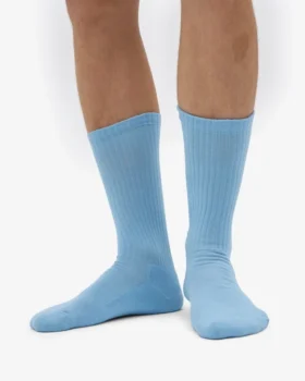 Chaussettes de sport en coton bio – Bleu bord de mer