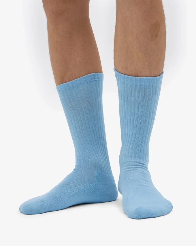 Chaussettes de sport en coton bio - Bleu bord de mer