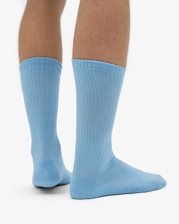Chaussettes de sport en coton bio - Bleu bord de mer