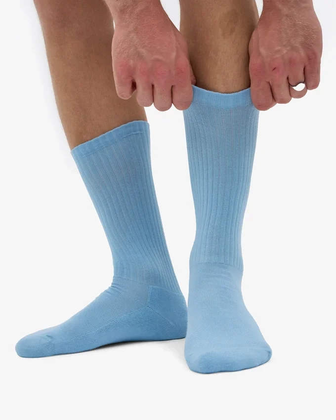 Chaussettes de sport en coton bio - Bleu bord de mer