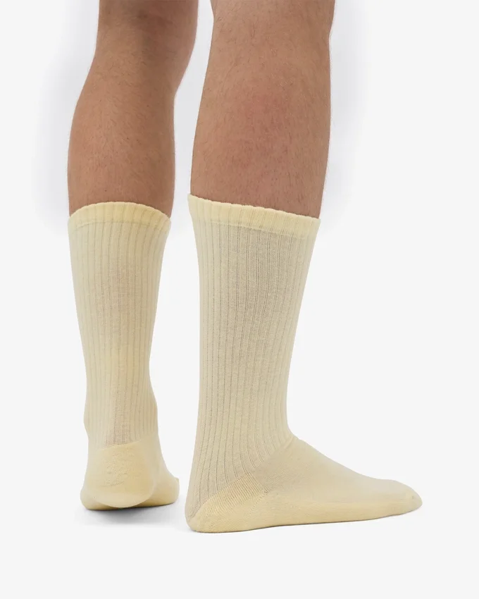 Chaussettes de sport en coton bio - Jaune pâle