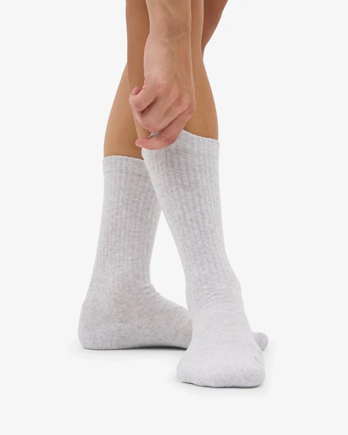 Chaussettes de sport en coton bio - Mélange neige
