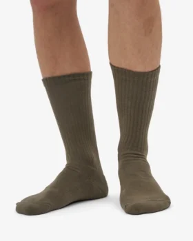 Chaussettes de sport en coton bio – Olive poussiéreux