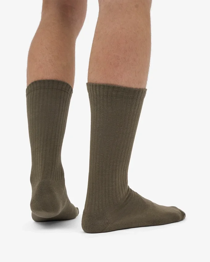 Chaussettes de sport en coton bio - Olive poussiéreux