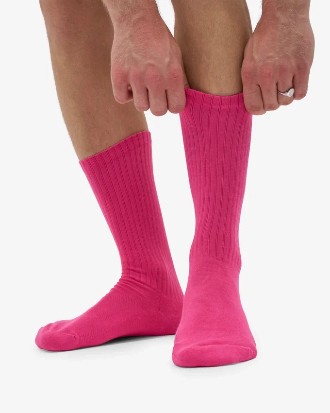 Chaussettes de sport en coton bio - Rose bubble-gum