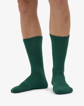 Chaussettes de sport en coton bio – Vert émeraude