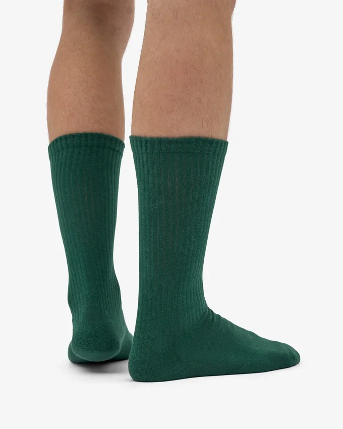 Chaussettes de sport en coton bio - Vert émeraude