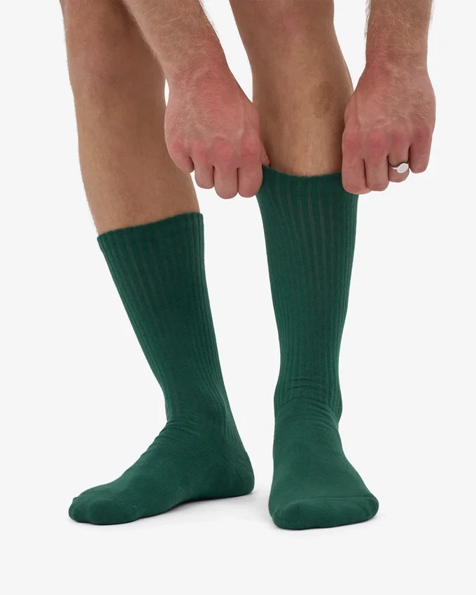 Chaussettes de sport en coton bio - Vert émeraude