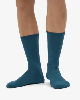 Chaussettes de sport en coton bio – Vert océan