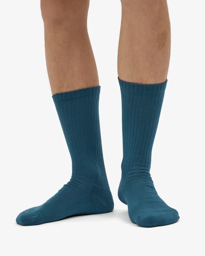 Chaussettes de sport en coton bio - Vert océan