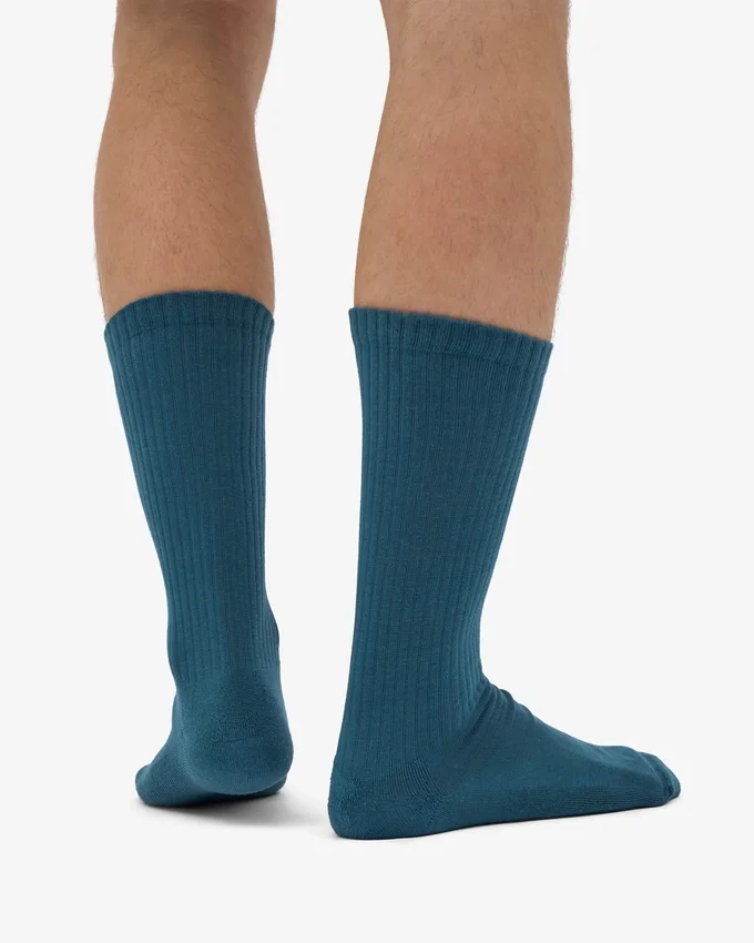 Chaussettes de sport en coton bio - Vert océan