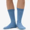 Chaussettes en laine mérinos mélangée - Bleu bord de mer