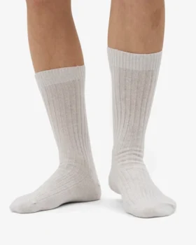 Chaussettes en laine mérinos mélangée – Mélange neige