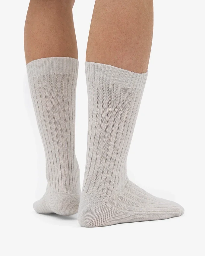 Chaussettes en laine mérinos mélangée - Mélange neige