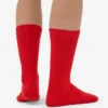 Chaussettes en laine mérinos mélangée - Rouge mandarine