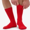 Chaussettes en laine mérinos mélangée - Rouge mandarine
