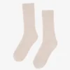 Chaussettes en mélange de laine mérinos - Blanc ivoire