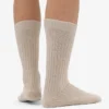 Chaussettes en mélange de laine mérinos - Blanc ivoire