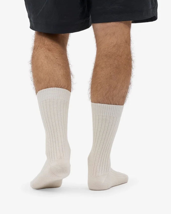 Chaussettes en mélange de laine mérinos - Blanc optique