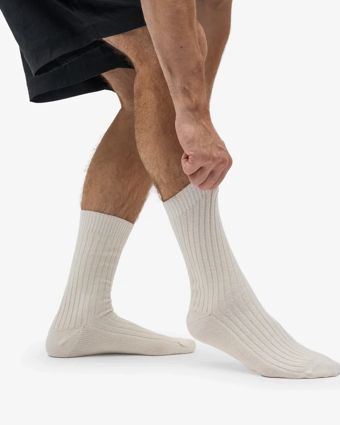 Chaussettes en mélange de laine mérinos - Blanc optique