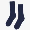 Chaussettes en mélange de laine mérinos - Bleu marine