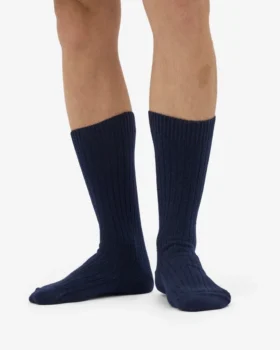 Chaussettes en mélange de laine mérinos – Bleu marine