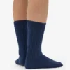 Chaussettes en mélange de laine mérinos - Bleu marine