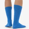 Chaussettes en mélange de laine mérinos - Bleu Pacifique