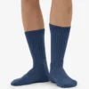 Chaussettes en mélange de laine mérinos - Bleu pétrole