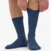 Chaussettes en mélange de laine mérinos - Bleu pétrole
