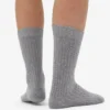 Chaussettes en mélange de laine mérinos - Gris chiné