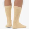Chaussettes en mélange de laine mérinos - Jaune pâle