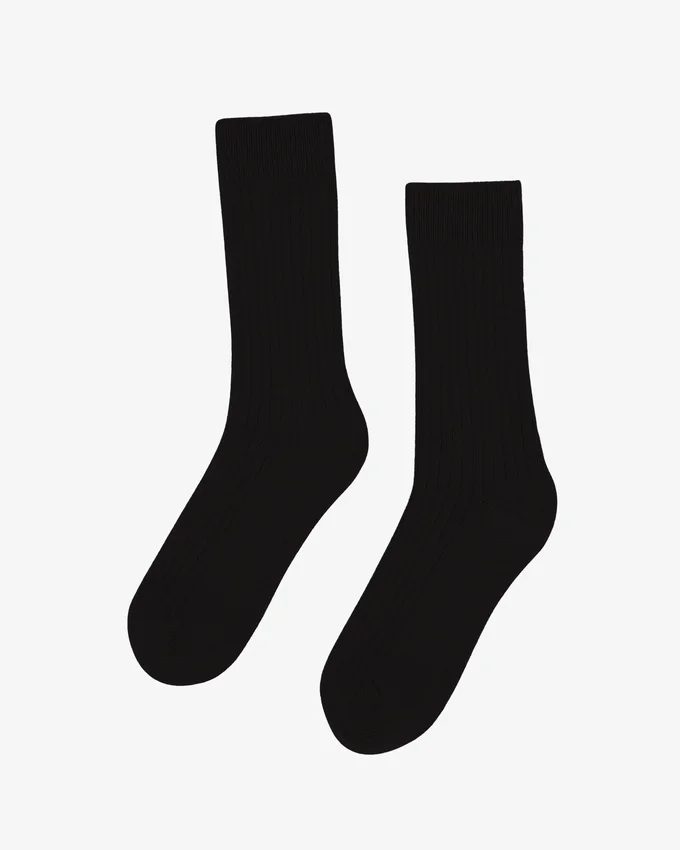 Chaussettes en mélange de laine mérinos - Noir intense