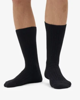 Chaussettes en mélange de laine mérinos – Noir intense