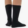 Chaussettes en mélange de laine mérinos - Noir intense