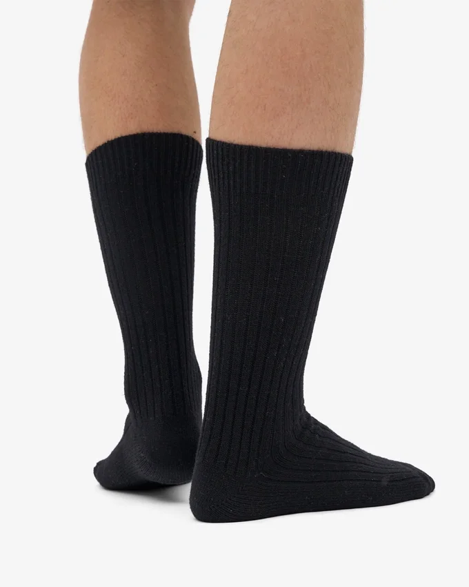 Chaussettes en mélange de laine mérinos - Noir intense